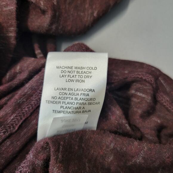 RXB Ruffle Top Womens XS Burgundy Heathered Stretches Flutter Sleeves - Picture 10 of 11